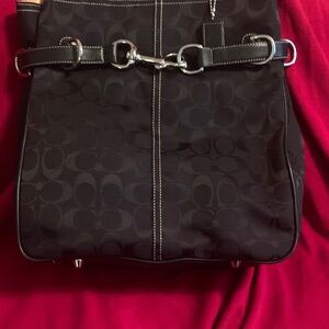 Coach Black and Tan Monogram Bag